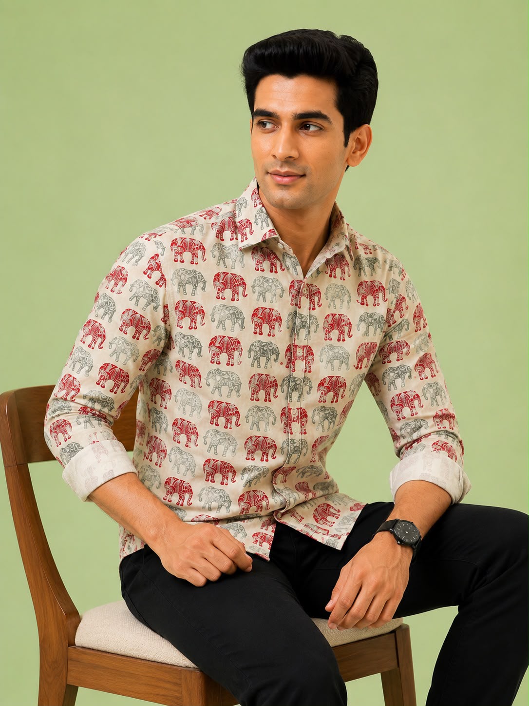 Ivory & Crimson Elephants